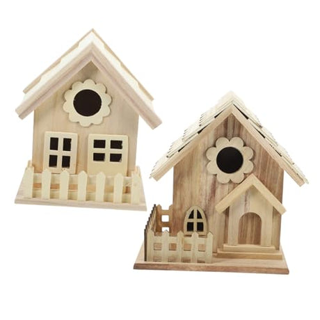 BESPORTBLE 2pcs Creative Bird Nest Decoration Bird House Cage Handcrafted Birdhouse Natural Wood Birdhouse Unfinished Bird Houses Unfinished Wood BESPORTBLE