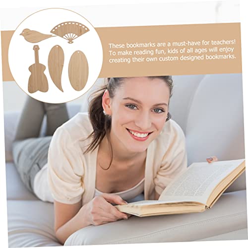 5pcs Diy Bookmark Blank Wooden Ornament Bookmark for Book Lover Unique Bookmarks Unfinished Wood Bookmarks Bookmark Diy Bookmarks Gift Wood Trim Book SUPVOX