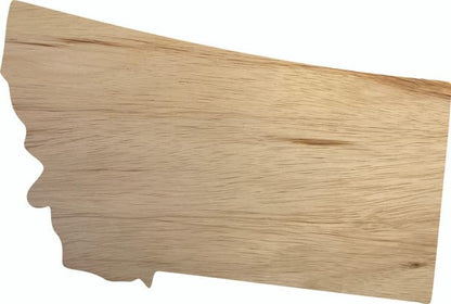 Montana Wooden State 12" Cutout, Unfinished Real Wood State Shape, Craft