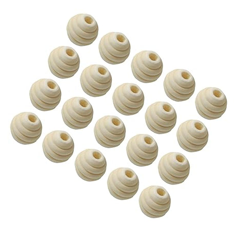 Anneome 50pcs Wood Craft Beads Macrame Beads Round Loose Beads Christmas Wood Beads Pendulum Necklace Wood Round Beads Loose Wood Beads Circle Beads Anneome