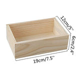 LONG TAO 7.5" × 5" × 2.4" Wood Succulent Planter Plant Container Box Window Boxes Rectangular Flower Bed Pot Storage Box for Indoor Outdoor Home LONG TAO
