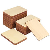 80 Pieces Rectangle Unfinished Wood Pieces, 4 x 6 Inch Natural Wood Cutout Tiles for DIY Crafts, Painting, Carving and Home Decor, Coasters, GNIEMCKIN