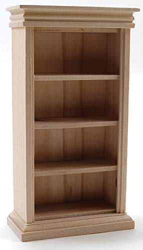 Classics by Handley Dollhouse Miniature Unfinished 4-Shelf Bookshelf Classics by Handley