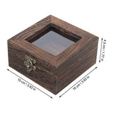 Mipcase Wood Glass Top Jewelry Display Case Accessories Storage, Wooden Jewelry Tray for Collectibles, Home Organization Box with Metal Clasp and Mipcase
