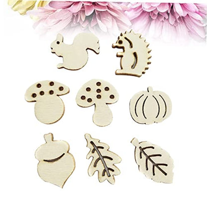 VOSAREA 50pcs Pieces Unfinished Wooden Animal Figures Blank Wood Chips Unfinished Wooden Cutouts Hanging Ornaments Blank Wooden Slices Accessories