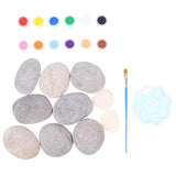KALLORY 10pcs Painting Pebbles River Polished Pebbles Smooth Rocks for Painting Rock Painting for Kids Painting Rocks for Kids Bundle River Painted KALLORY