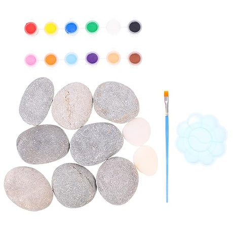 KALLORY 10pcs Painting Pebbles River Polished Pebbles Smooth Rocks for Painting Rock Painting for Kids Painting Rocks for Kids Bundle River Painted KALLORY
