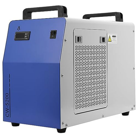 Towallmark Industrial Water Chiller CW5200, 6L Capacity 0.9hp 2.6gpm Water Cooling System for 60W 70W 80W 90W 100W 120W 130W 150W CO2 Laser Engraving Towallmark