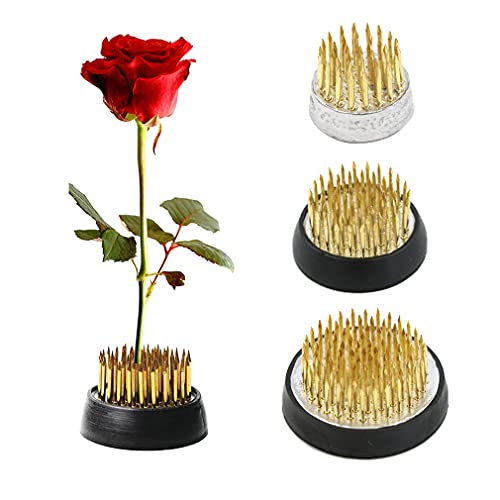 3PCS Flower Frog Holder/Round Flower Fixed Tools with Brass Needle,3 Sizes Flower Arrangement Pin for Garden Home Decoration(0.9inch 1.34inch TonJin