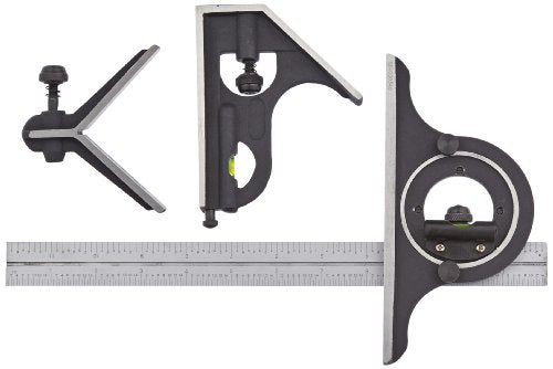 Fowler 52-370-012-0, 4 Piece Combination Square Set With 12" Blade - WoodArtSupply