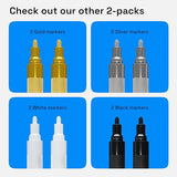 ARTISTRO 2 Black Acrylic Paint Pens for Rock Painting Ceramic Wood Glass Metal Plastic - 3mm Medium Tip Paint Markers Ideal for Labeling DIY Crafts ARTISTRO