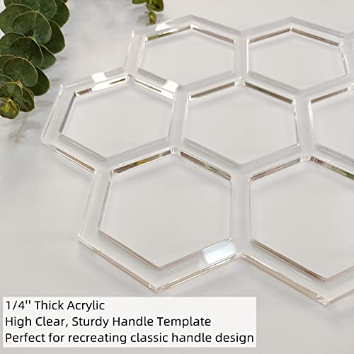 Honeycomb Router Template,Acrylic Honeycomb Woodworking Template,Router Inlay Jig for Woodworkers and Makers (12''x 7.875") Yuxuanish