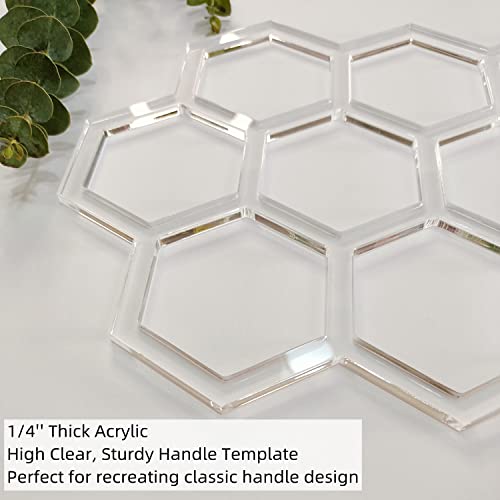 Honeycomb Router Template,Acrylic Honeycomb Woodworking Template,Router Inlay Jig for Woodworkers and Makers (12''x 7.875")