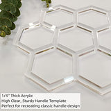 Honeycomb Router Template,Acrylic Honeycomb Woodworking Template,Router Inlay Jig for Woodworkers and Makers (12''x 7.875") Yuxuanish