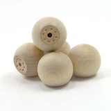 Mylittlewoodshop - Pkg of 6 - Ball with Flat Bottom - 1 inch in Diameter with 9/16 inch Flat Unfinished Wood(WW-KBB100-6) Unique Wood Shapes