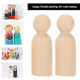 Wooden Peg Dolls Unfinished Wooden Peg Dolls Set Bodies, 10pcs 75mm Unfinished People Shapes Wooden People Figures Angel Dolls for DIY Craft Painting zjchao