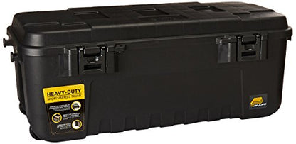 Plano Sportsman Trunk with Wheels, Black, 108-Quart, Lockable Storage Box, Rolling Sportsman Trunk, Hunting Gear and Ammunition Bin, Heavy-Duty