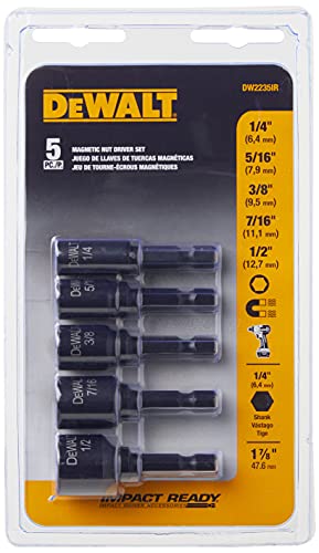 DEWALT Nut Driver Set, Impact Ready, Magnetic, 5-Piece (DW2235IR) - WoodArtSupply