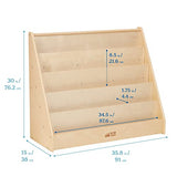 ECR4Kids Single-Sided Book Display, Classroom Bookshelf, Natural ECR4Kids