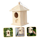 BESPORTBLE Bird Nest Wood Birds Cages Bird Houses for Outside Wooden Garden Bird Shelter Small Bird Hanging Bird Unfinished Wood Birdhouse BESPORTBLE