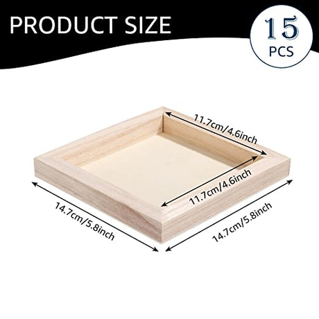 ABuff 15 Pack Wood Panels 6x6 Wood Panel Boards Unfinished Wood Canvas Boards for Painting, Square Wooden Panels for Painting Crafts, Pouring, Arts ABuff