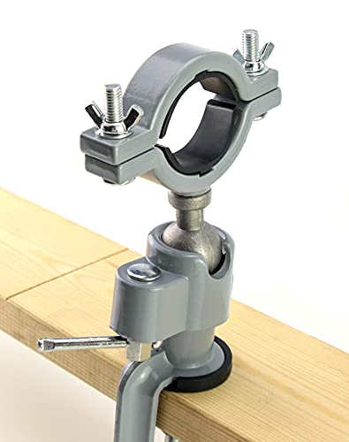 QWORK Bench Clamp Vise, 360 Degree Universal Electric Drill Stand Grinder Holder Bracket for Jewelry Making, Table Electric Drill Household