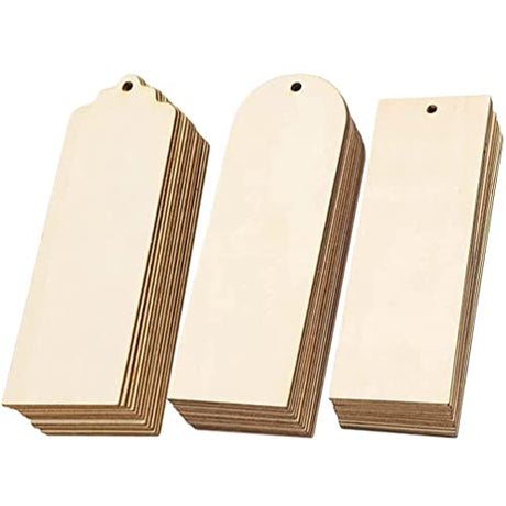 Blank Bookmarks 36pcs Wooden Unfinished Wood Hanging Tags with Holes and Tassels Rectangle Shape Book Marks Ornaments Craft Supplies for DIY Crafts Milisten