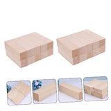 15pcs Carved Square Basswood Strips Drawing Wooden Cube Blank Craft Wood Wooden Blocks Cutouts Unfinished Wood Block Puzzle Making Block Oblong KONTONTY
