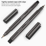 ARTEZA Felt-Tip Brush Pens, Set of 12 Nontoxic Black Marker Pens, Quick-Dry and Smear-Proof, Art Supplies for Sketching, Lettering, and Calligraphy ARTEZA