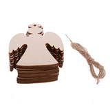 Christmas Wooden Crafts Hanging Ornaments Christmas Tree Decoration Unfinished Wood Cutouts for DIY Blank Slices to Paint (10PCs Angel Style) YEEQIN