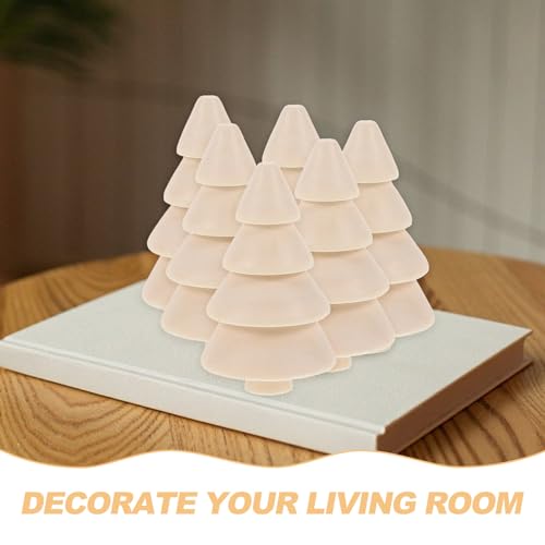 VILLCASE Unfinished Wood Christmas Tree 10Pcs Mini Wooden Xmas Tree Craft Blank Wooden Christmas Tree Acorns Farmhouse Wood Trees DIY Natural Rustic VILLCASE