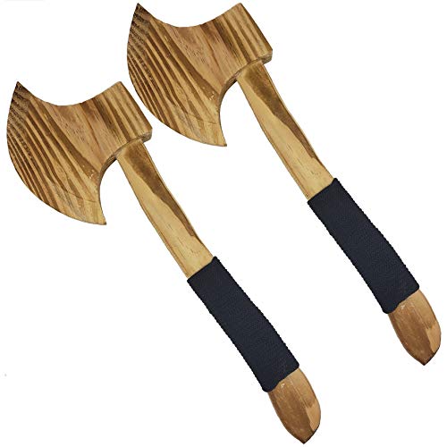 Adventure Awaits! - 2-Pack - Wooden Toy Axe Hatchet - Handmade - Lightweight Wood Toy Hatchet Set for Outdoor Play Adventure Awaits!