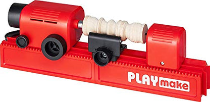 PLAYmake 4 in 1 Child-Safe Wood Workshop | World’s Only Kid-Friendly Working Jigsaw | Cuts Through Soft Wood with No Risk of Injury | Secure Base to - WoodArtSupply