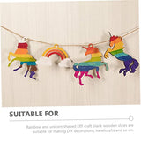 IMIKEYA 1 Set Unicorn Chips Unfinished Wood Slices Homemade Ornaments DIY Guitar Wood Shapes Wooden Rainbow Cutouts Rustic Wooden Embellishments IMIKEYA