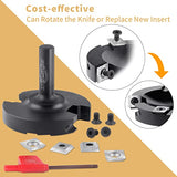 BINSTAK CNC Spoilboard Surfacing Router Bit,1/2 Inch Shank 3 Inch Cutting Diameter, 2+2 Carbide Inserts Slab Flattening Router Bit Planer Bit for BINSTAK