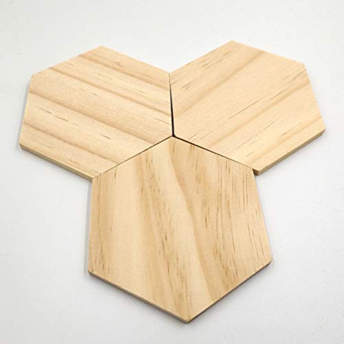 SUPVOX 25Pcs/Pack Wooden Hexagon Shape Slices Blank Wooden Cutouts Pieces DIY Decorative Wood Slices for Party Home Wedding Decoration - WoodArtSupply