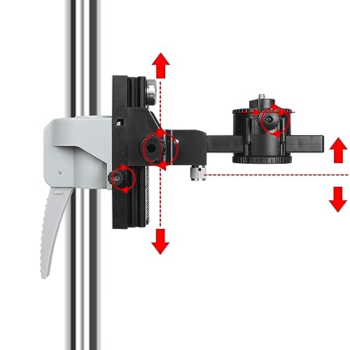 FENORGAN 13.8 Ft./4.2 m Laser Level Pole ，tall tripod for laser level Interface 0.236and 0.598 inches，Adjustable Telescoping Laser Pole (13.7 foot FENORGAN