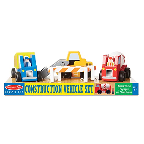 Melissa & Doug Construction Vehicle Wooden Play Set (8 pcs) - WoodArtSupply