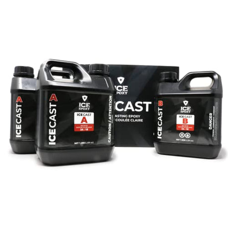 IceCast Deep Resin Epoxy | Epoxy Resin Crystal Clear | High Gloss Clear Shine | Ideal for 1-4 inches Deep Projects - Deep Pour Epoxy, River Tables & ICE EPOXY