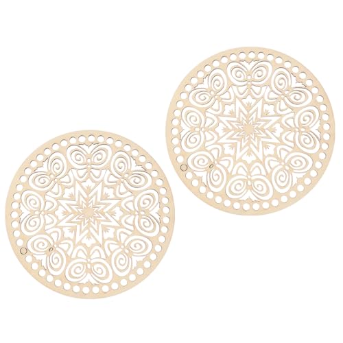 MECCANIXITY Crochet Basket Bases, 5.5"(14cm) Wooden DIY Round Crochet Bag Bottom, Wooden Basket Bottoms for Basket Crochet, Bag Weaving Knitting MECCANIXITY