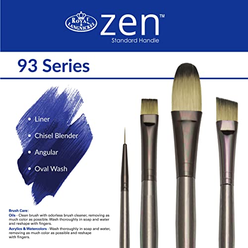 Royal & Langnickel 5 Piece Zen Series 83 Pointed Oval Watercolor Brush Set