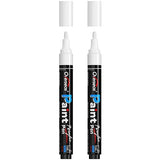 Overseas White Paint Pens Paint Markers - Permanent Acrylic Markers 2 Pack, Water Based, Quick Dry, Waterproof Paint Marker Pen for Rock, Wood, Overseas