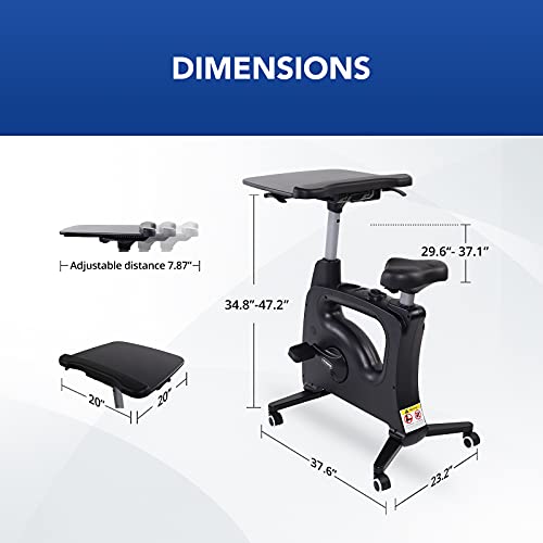 FLEXISPOT Computer Workstation Standing Desk Exercise Bike Home Office Furniture Desk -Deskcise pro（Black） - WoodArtSupply