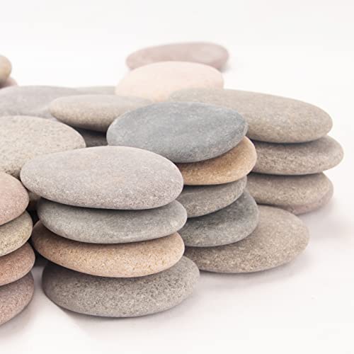[About 98 PCS - 103 PCS](18.1 Pounds) Painting Rocks,2.23"-3.68" River Rocks,Flat Stones CFKJ