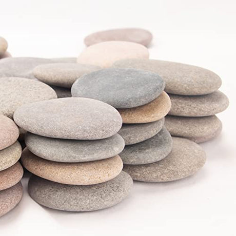 [About 98 PCS - 103 PCS](18.1 Pounds) Painting Rocks,2.23"-3.68" River Rocks,Flat Stones CFKJ