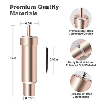 Premium Deep Cut Housing and Blades, karmiero Fine Point Cut Housing + 5Pcs Deep Point Blades, Cutting Thick Materials for Cricut Maker and Explore - WoodArtSupply