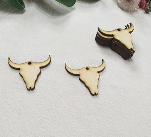 30pcs of Wood Cow Earring Blanks, DIY Earrings Blanks, Wood Cow Tag Blanks DIY Craft Blanks (2'') - WoodArtSupply