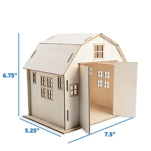 Breyer Horses Stablemates Paint Your Own Barn and Horse Set | 6 Paints Included | 1:32 Scale Horse | Barn 6.75" H x 5.25" W x 7.5" L Craft Set | Breyer