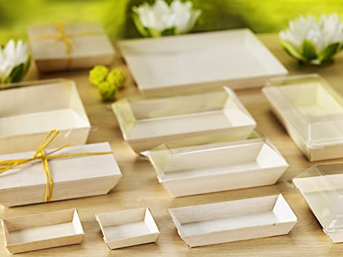 PacknWood -210SAMBQ70 Biodegradable Wood Tray for Serving,charcuterie Tray, Samurai Square Wooden Dish,(2.8 x 2.8") - Case of 200 First