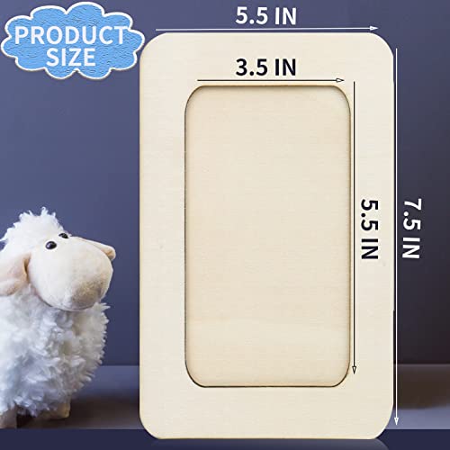 RYKOMO 12 Pieces DIY Wood Picture Frames Unfinished Solid Wood Photo Picture Frames for 4 x 6 in Photos, Standing Wooden Photo Frames for Crafts RYKOMO
